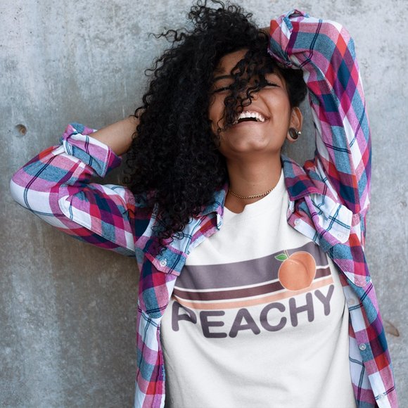 Just Peachy Vintage Retro Crewneck Sweatshirt - Picture 2 of 6